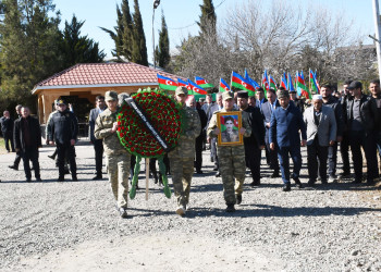 Ağdamda Birinci Qarabağ müharibəsi zamanı itkin düşmüş Göyüşov Qurban Ramazan oğlunun dəfn mərasimi baş tutub