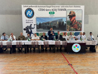 Ağdamda aprel döyüşləri şəhidi, kəşfiyyatçı polkovnik-leytenant Raquf Orucovun xatirəsinə həsr olunmuş cüdo üzrə açıq  turnir keçirilib