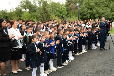 Ağdamda 15 sentyabr-Bilik Günündə yeni inşa edilmiş məktəb binasının açılış mərasimi baş tutub