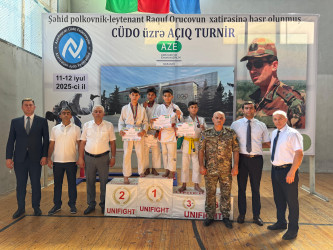 Ağdamda aprel döyüşləri şəhidi, kəşfiyyatçı polkovnik-leytenant Raquf Orucovun xatirəsinə həsr olunmuş cüdo üzrə açıq  turnir keçirilib
