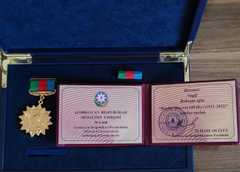 Ağdam Rayon İcra Hakimiyyətinin başçısı Vaqif Həsənov "Heydər Əliyevin 100 illiyi(1923-2023)" yubiley medalı ilə təltif edilib