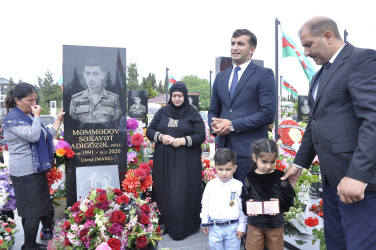 Ağdam rayonunda Vətən müharibəsi şəhidi Məmmədov Səxavət Adıgözəl oğlunun doğum günündə xatirəsi anılıb