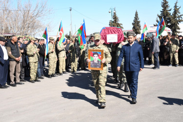 Ağdamda Birinci Qarabağ müharibəsi zamanı itkin düşmüş Göyüşov Qurban Ramazan oğlunun dəfn mərasimi baş tutub